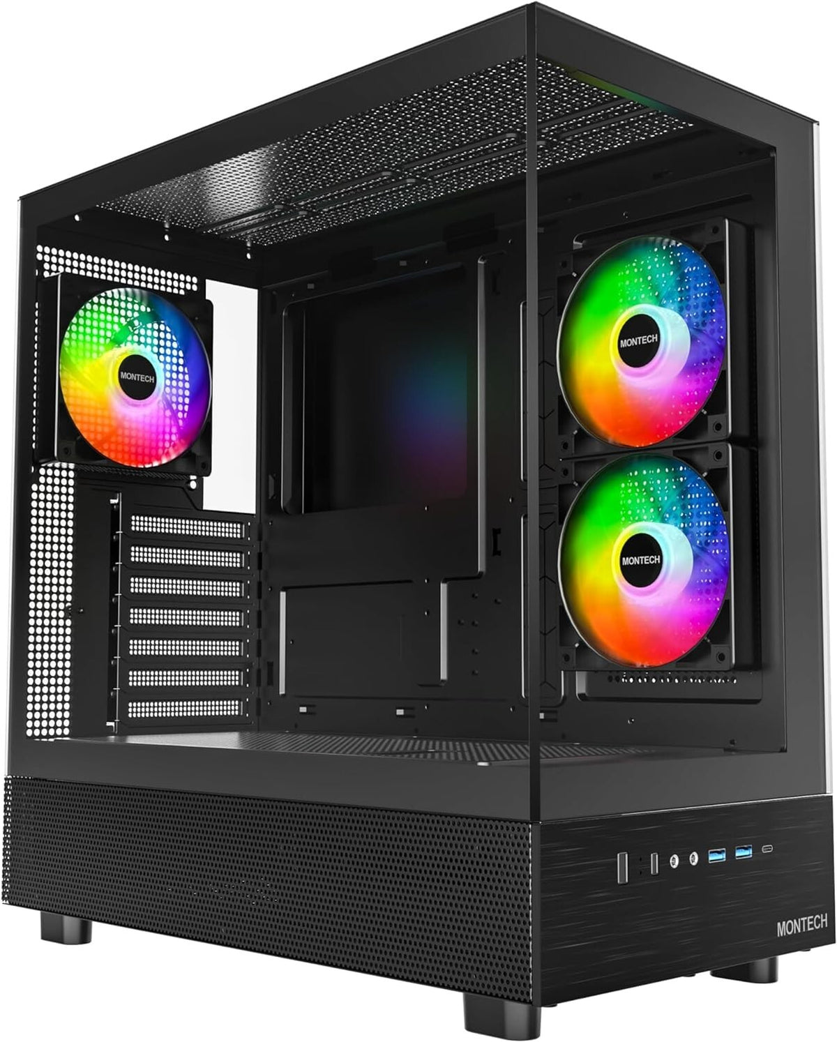 Montech XR Fishbowl RGB Gaming PC BYOGPU Ryzen 5 6c 12t 16GB DDR5 1TB NVMe Win11
