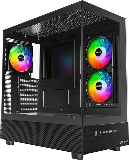 Montech XR Fishbowl RGB Gaming PC BYOGPU Ryzen 5 6c 12t 16GB DDR5 1TB NVMe Win11