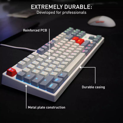 CHERRY XTRFY K4V2 TKL Wired Gaming Keyboard | UK Layout | RGB | MX2A Red Switches