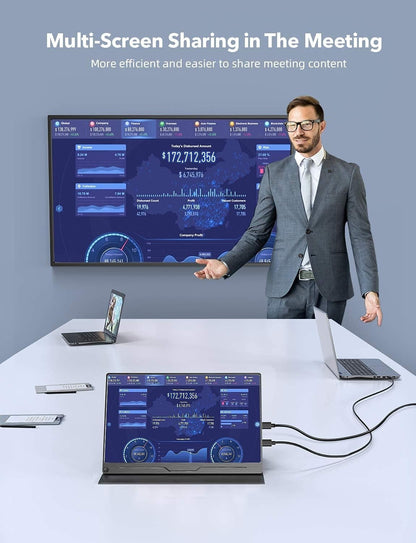 Portable Monitor 15.6" Mobile Monitor 1920×1080 Full HD IPS USB C Monitor Travel