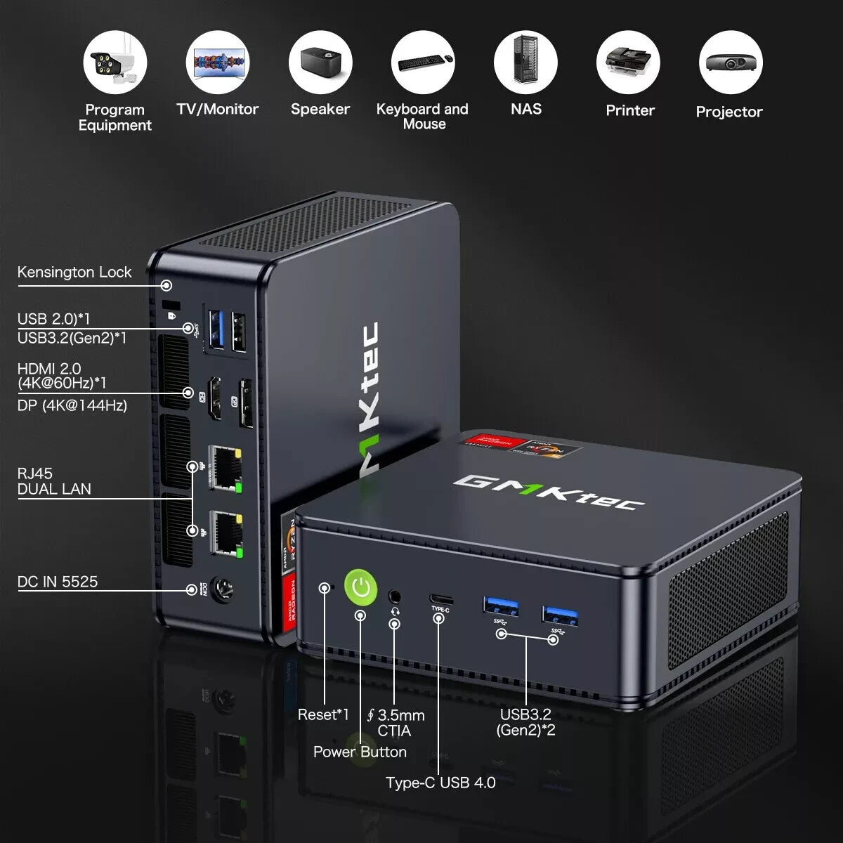 GMKtec M6 Mini PC | AMD Ryzen 5 6600H | 16GB DDR5 | 512GB NVMe | Win 11 Pro