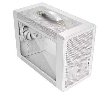 White Custom Mini iTX Gaming PC AMD Ryzen 5 NVIDIA RTX4060Ti 32GB RAM 1TB SSD