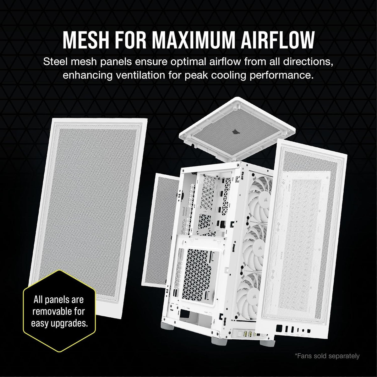 Corsair 2000D AIRFLOW White Mini-ITX SFF PC Case | 3-Slot GPU, Steel Mesh, 360mm