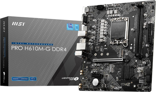 Intel Core i3-12100 + MSI PRO H610M-G + 16GB DDR4 RAM Bundle | VGA, DP, HDMI