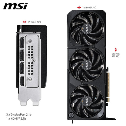 MSI GeForce RTX 5080 SHADOW 3X 16GB GDDR7 Graphics Card PCIe 5.0 GPU