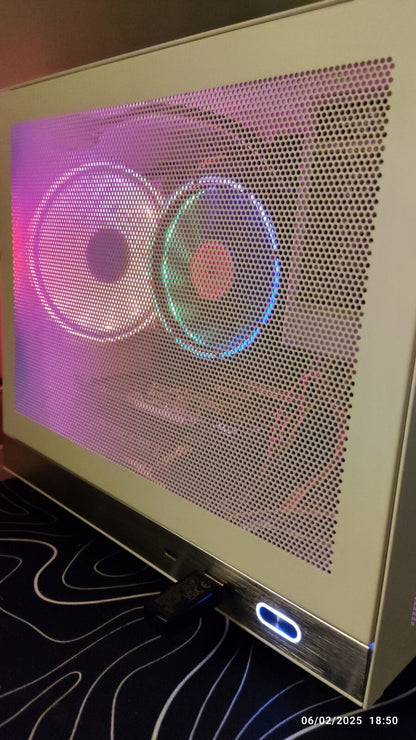 Mesh White Gaming Portable Mini ITX RGB PC Ryzen 5 RTX5060 32GB 2TB