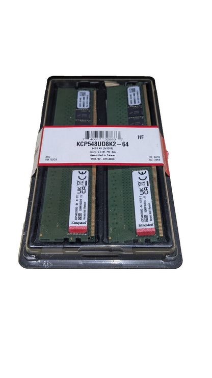 Eggy PC | Kingston 64GB (2x32GB) DDR5-4800 RAM Kit - KCP548UD8K2-64 - Dual-Rank