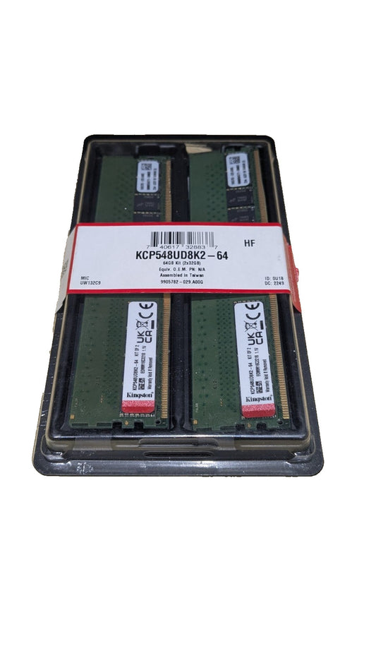 Eggy PC | Kingston 64GB (2x32GB) DDR5-4800 RAM Kit - KCP548UD8K2-64 - Dual-Rank
