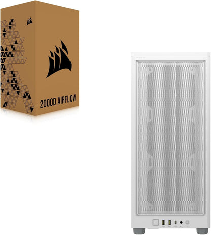 Corsair 2000D AIRFLOW White Mini-ITX SFF PC Case | 3-Slot GPU, Steel Mesh, 360mm