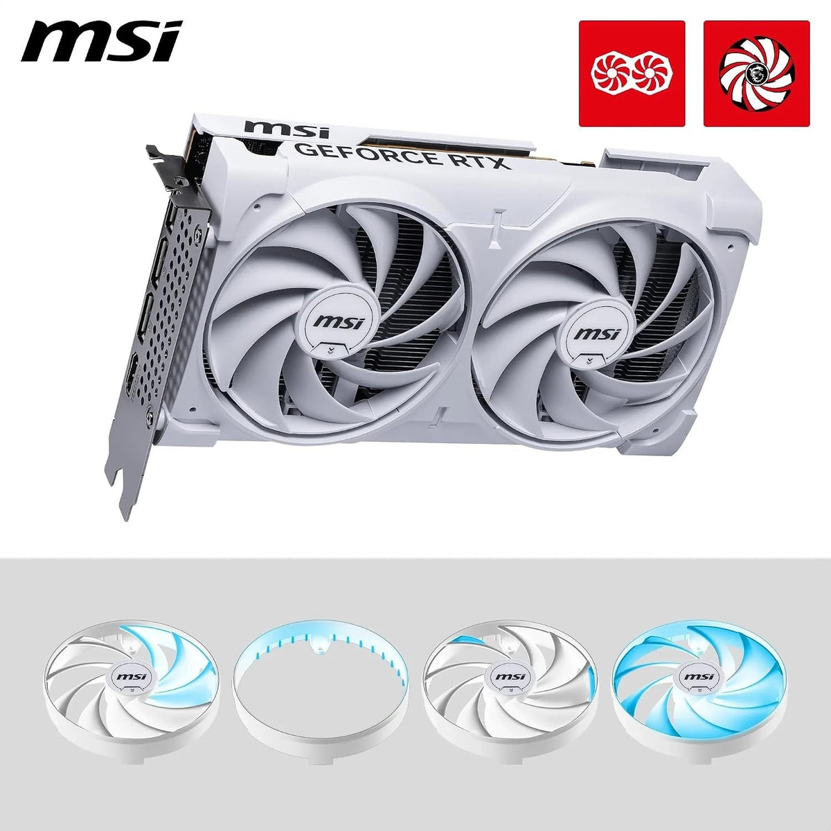 MSI GeForce RTX 5060 8G VENTUS 2X OC White Graphics Card 8GB GDDR7 GPU