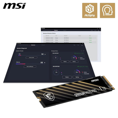 MSi Spatium Gen 4x4 M470 Pro NVMe SSD 5Y Warranty 6000MB/s Read Creators PS5 1TB