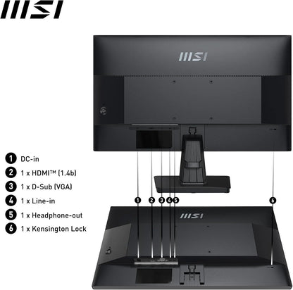 MSI PRO MP251 24.5" Full HD IPS Monitor | 100Hz | 1ms | Built-in Speakers | HDMI VGA