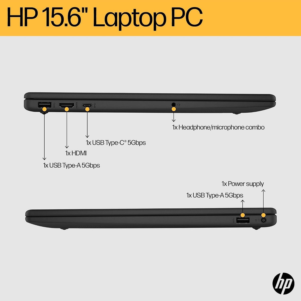 HP 15.6" Laptop AMD Ryzen 7 16GB RAM 512GB SSD Windows 11 Fast Charge FHD Jet Black