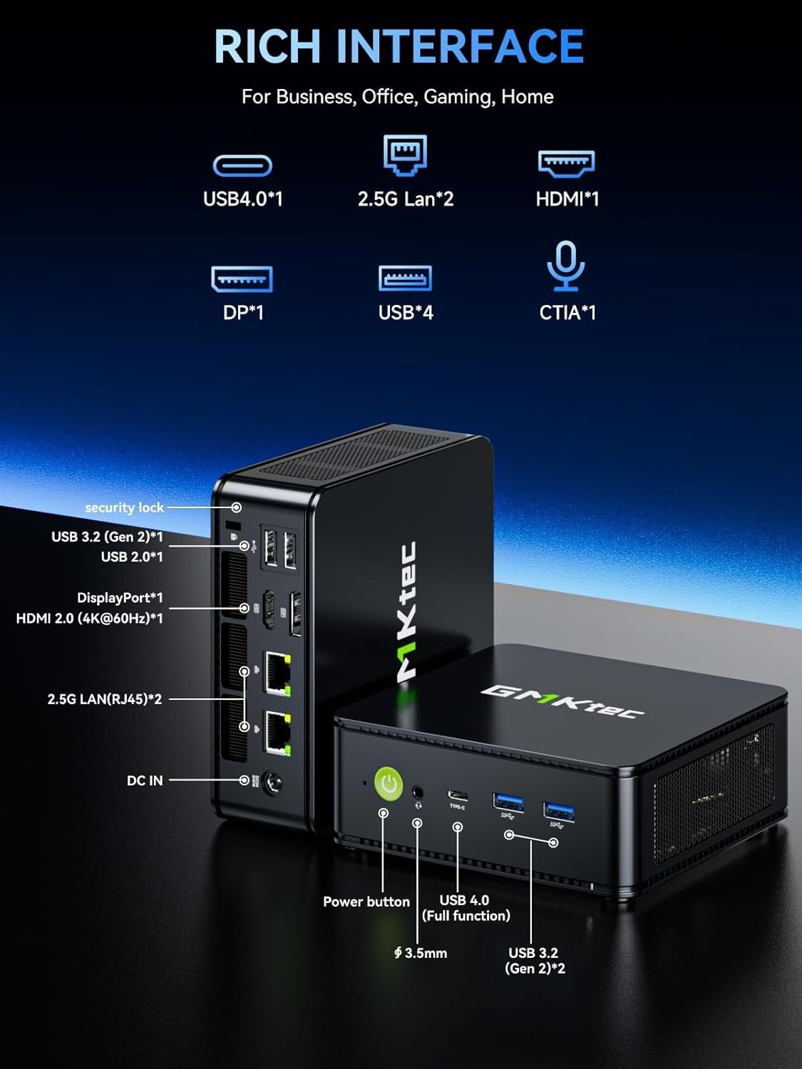 GMKtec M6 Ultra Mini PC | AMD Ryzen 5 6600H | 32GB DDR5 | 512GB NVMe | Win 11 Pro