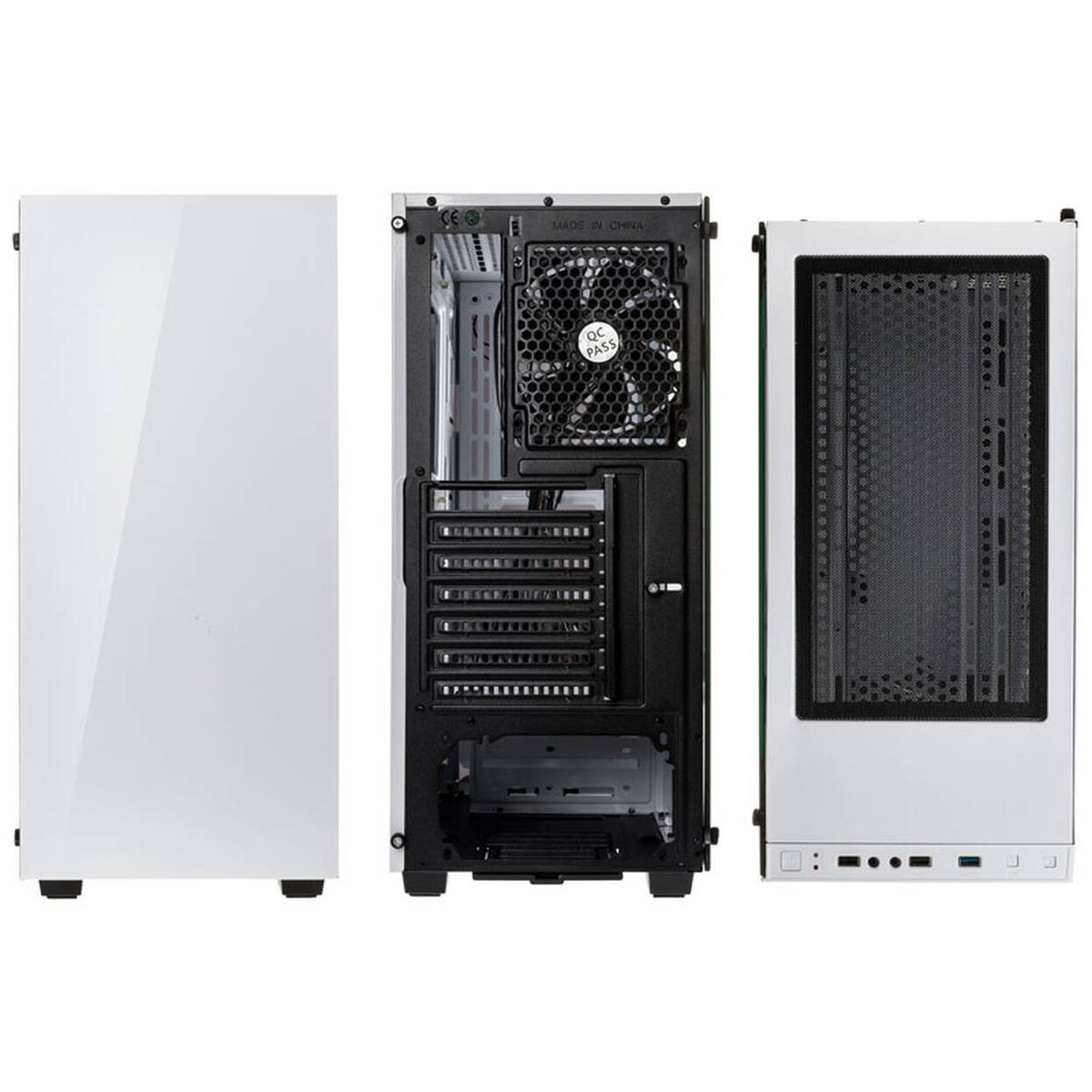 Kolink Stronghold White Midi-Tower PC Case | Tempered Glass Side Window
