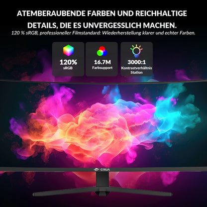 CRUA 49" Curved Ultrawide Gaming Monitor | DQHD 5120x1440 | 165Hz | 32:9 HDR10