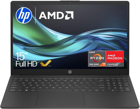 HP 15.6" Laptop AMD Ryzen 7 16GB RAM 512GB SSD Windows 11 Fast Charge FHD Jet Black