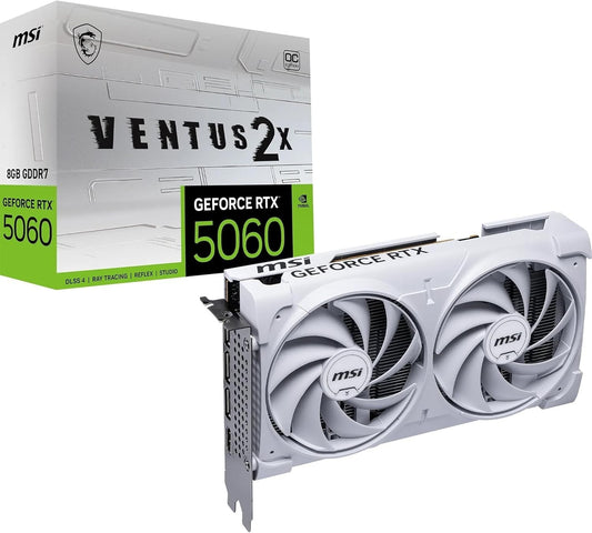 MSI GeForce RTX 5060 8G VENTUS 2X OC White Graphics Card 8GB GDDR7 GPU