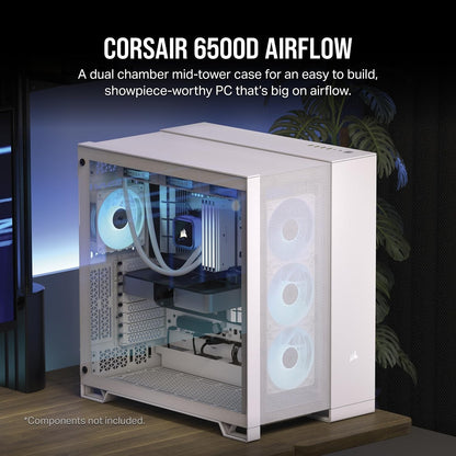Corsair 6500D AIRFLOW Mid-Tower Dual Chamber PC Gaming Case White CC-9011260-WW