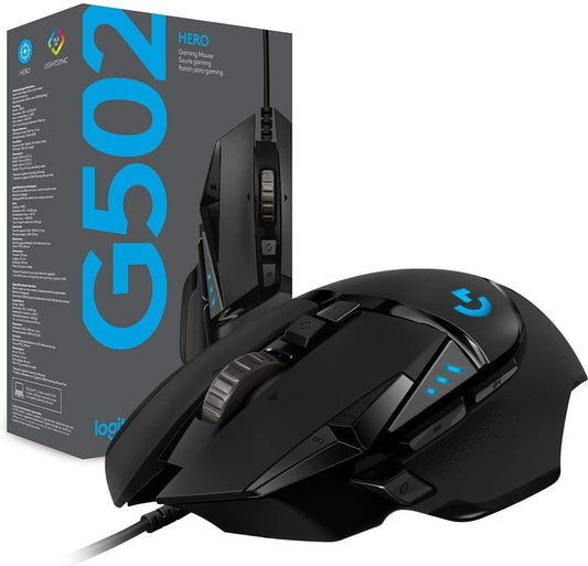 Logitech G502 HERO High Performance Wired Gaming Mouse, HERO 25K Sensor, 25,600