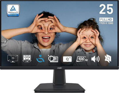 MSI PRO MP251 24.5" Full HD IPS Monitor | 100Hz | 1ms | Built-in Speakers | HDMI VGA