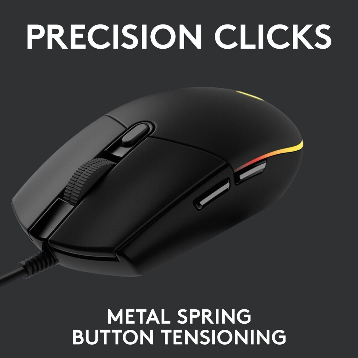 Logitech G203 LIGHTSYNC RGB Gaming Mouse | Wired | 8000 DPI | 6 Button | Black