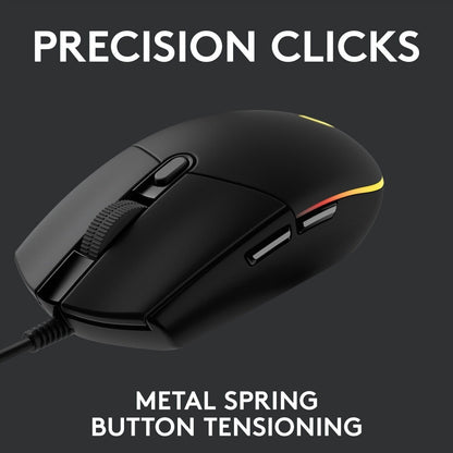 Logitech G203 LIGHTSYNC RGB Gaming Mouse | Wired | 8000 DPI | 6 Button | Black