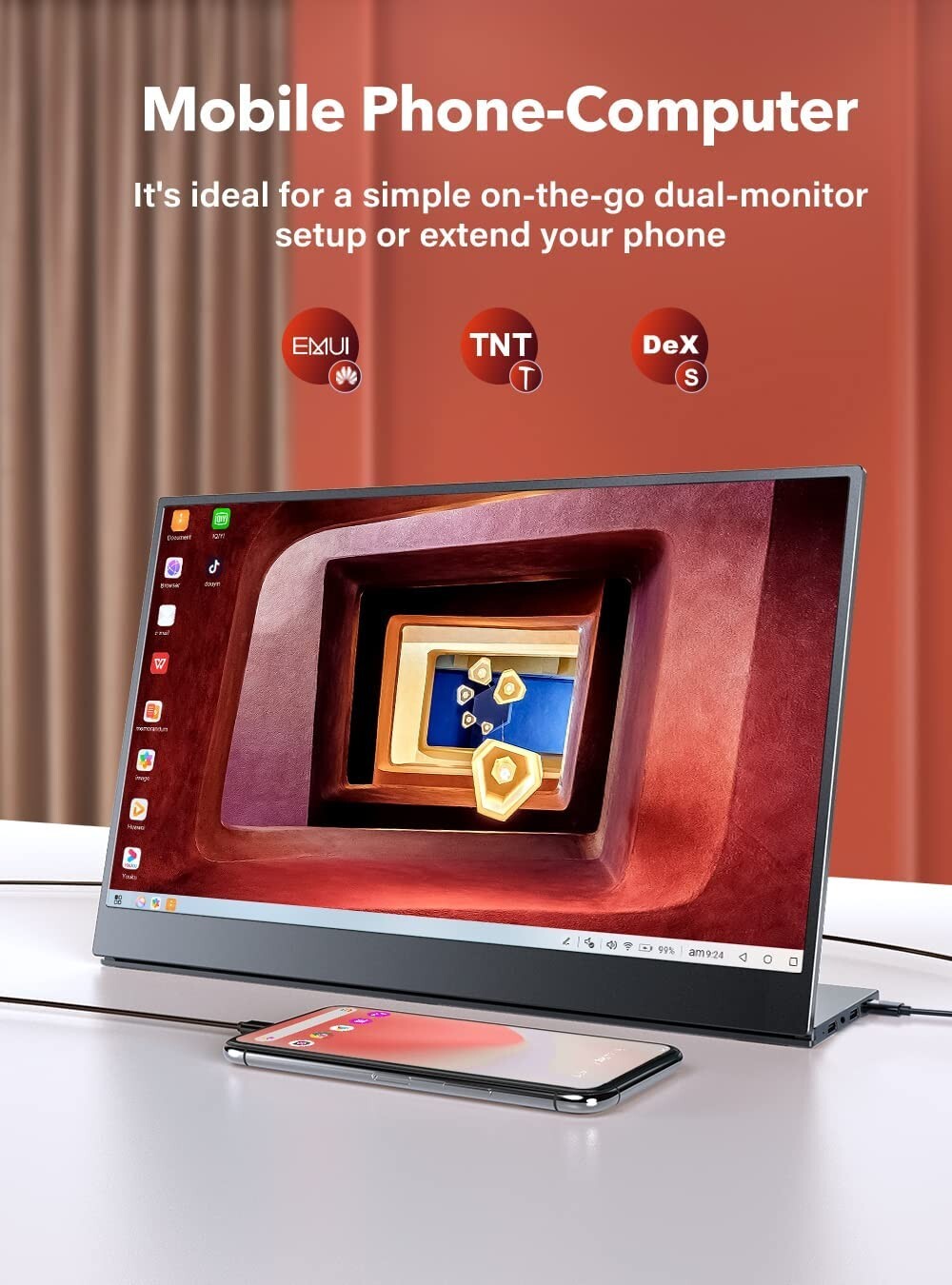 UPERFECT 15.6" Portable Monitor | 1080P FHD | IPS | USB-C | Mini HDMI