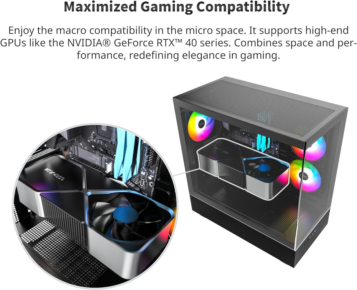 Montech XR Fishbowl RGB Gaming PC BYOGPU Ryzen 5 6c 12t 16GB DDR5 1TB NVMe Win11