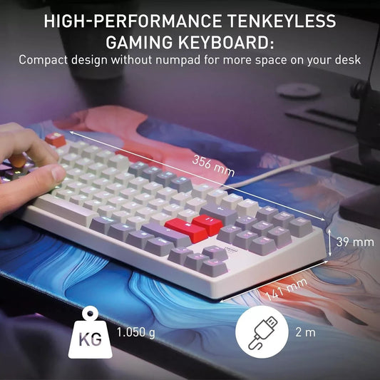 CHERRY XTRFY K4V2 TKL Wired Gaming Keyboard | UK Layout | RGB | MX2A Red Switches