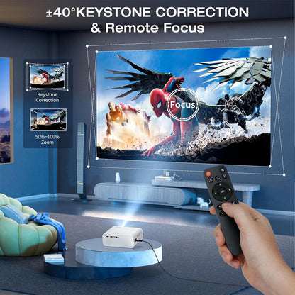 Mini Projector with WiFi and Bluetooth, Native 1080P, 4K Supported, ClokoWe  UK