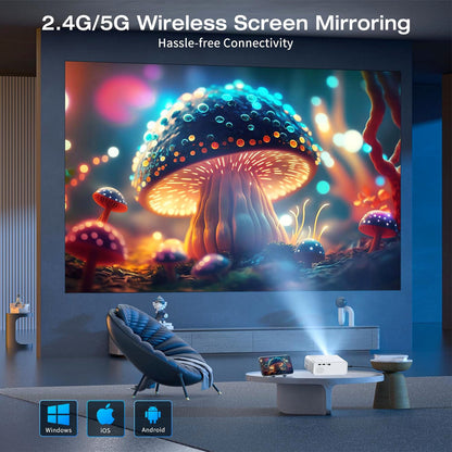 Mini Projector with WiFi and Bluetooth, Native 1080P, 4K Supported, ClokoWe  UK