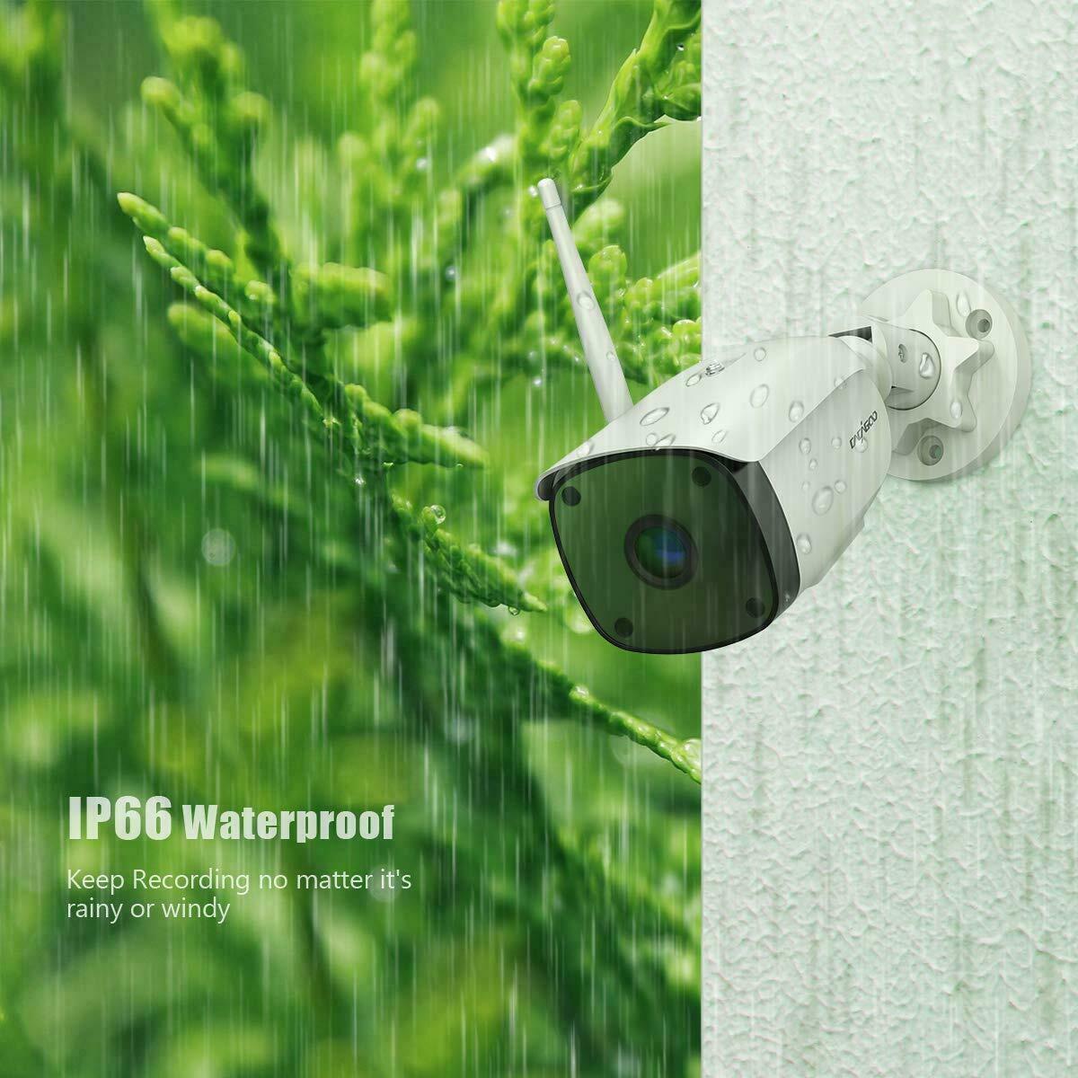 Outdoor Security Camera 1080P Weatherproof WiFi CCTV Kit Bundle128GB SD Included