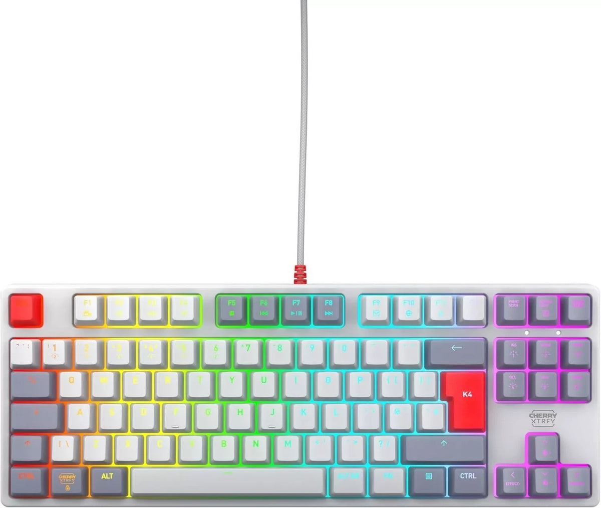 CHERRY XTRFY K4V2 TKL Wired Gaming Keyboard | UK Layout | RGB | MX2A Red Switches