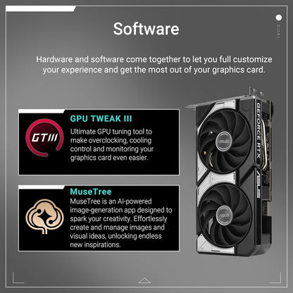 ASUS Dual RTX 5060 8GB GDDR7 OC Edition PCIe 5.0 DLSS 4 Gaming Graphics Card