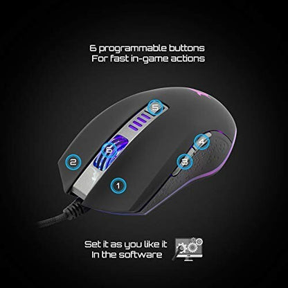 White Shark Gaming Pro RGB Octavius Mouse 6400DPI RGB USB