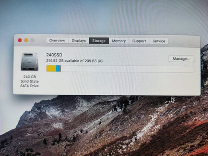 Apple Imac 21.5 Intel i5 3.1Ghz 4/8GB 120GB SSD DVD WIFI MacOS High Sierra 1 Day