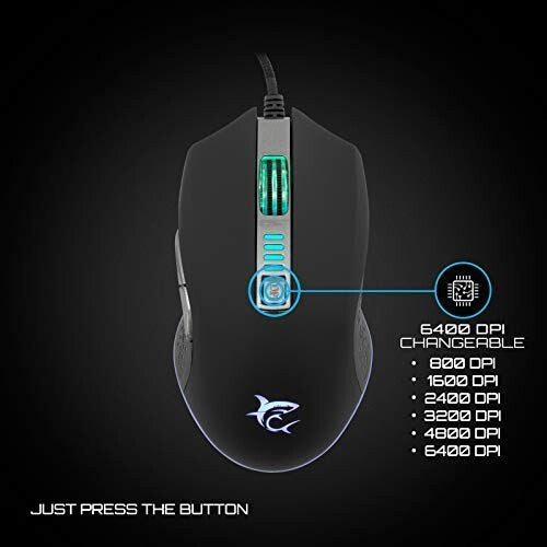 White Shark Gaming Pro RGB Octavius Mouse 6400DPI RGB USB
