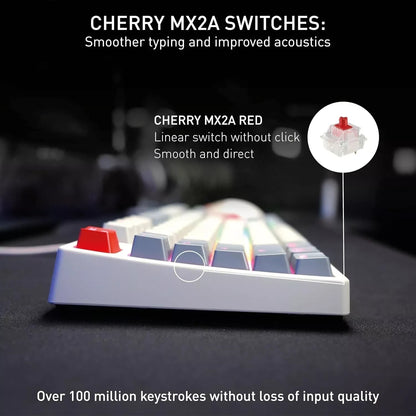 CHERRY XTRFY K4V2 TKL Wired Gaming Keyboard | UK Layout | RGB | MX2A Red Switches